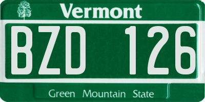 VT license plate BZD126