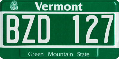 VT license plate BZD127