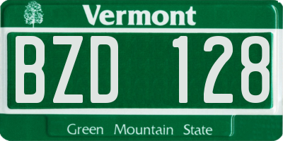 VT license plate BZD128