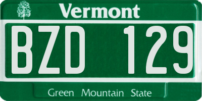 VT license plate BZD129