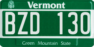 VT license plate BZD130