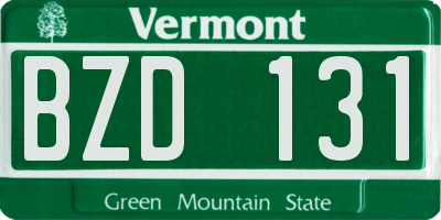 VT license plate BZD131