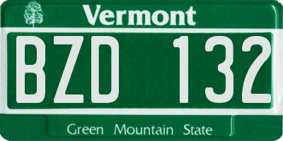 VT license plate BZD132