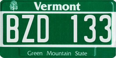 VT license plate BZD133