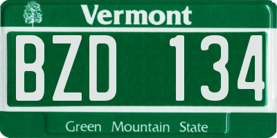 VT license plate BZD134