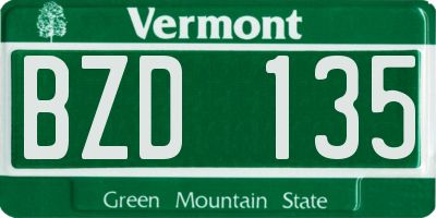 VT license plate BZD135