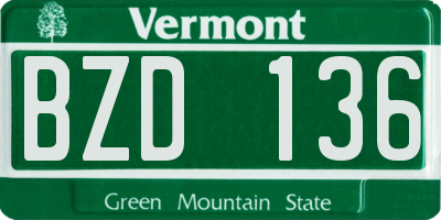 VT license plate BZD136
