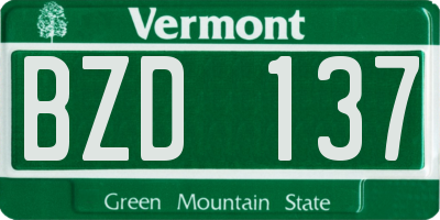 VT license plate BZD137