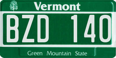 VT license plate BZD140