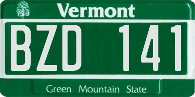 VT license plate BZD141