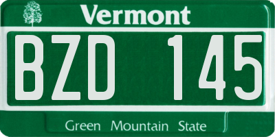 VT license plate BZD145