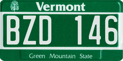 VT license plate BZD146