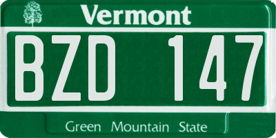 VT license plate BZD147