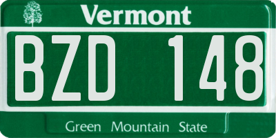 VT license plate BZD148