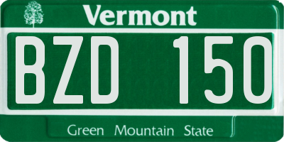 VT license plate BZD150