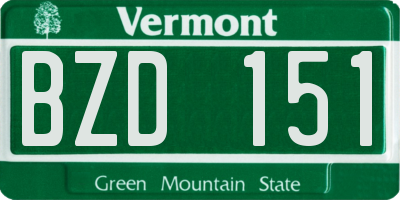 VT license plate BZD151