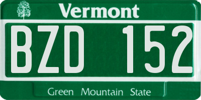 VT license plate BZD152