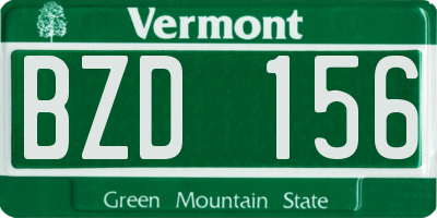 VT license plate BZD156