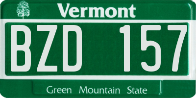 VT license plate BZD157