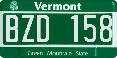 VT license plate BZD158