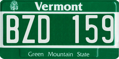 VT license plate BZD159