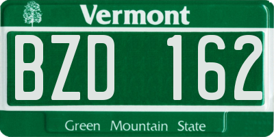 VT license plate BZD162