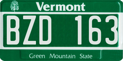 VT license plate BZD163