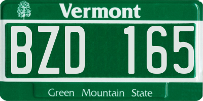 VT license plate BZD165