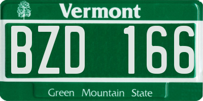 VT license plate BZD166