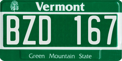 VT license plate BZD167