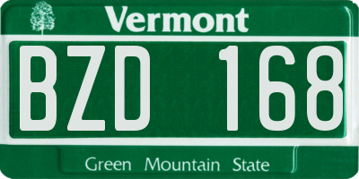 VT license plate BZD168
