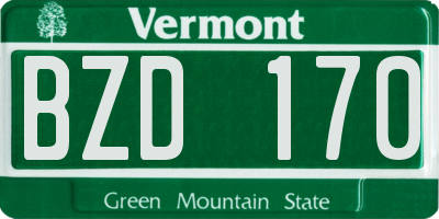 VT license plate BZD170