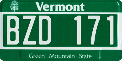 VT license plate BZD171
