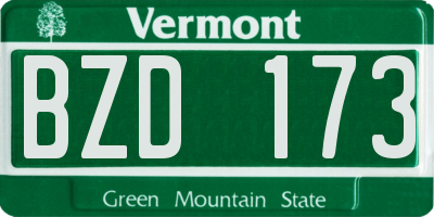 VT license plate BZD173