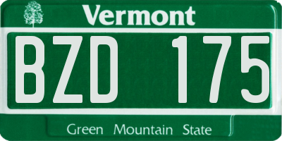 VT license plate BZD175