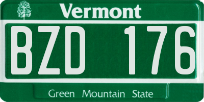VT license plate BZD176