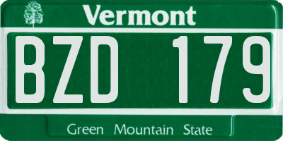VT license plate BZD179