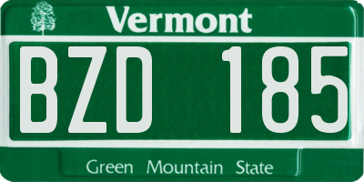 VT license plate BZD185
