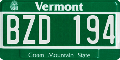 VT license plate BZD194