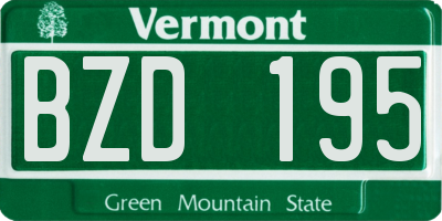 VT license plate BZD195