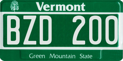 VT license plate BZD200