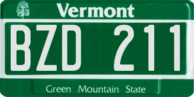 VT license plate BZD211
