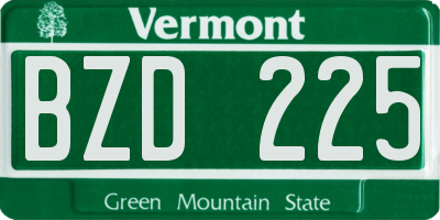 VT license plate BZD225
