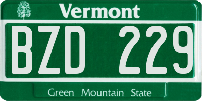 VT license plate BZD229