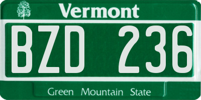 VT license plate BZD236
