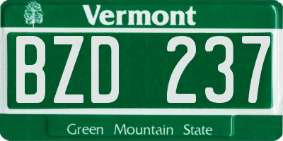 VT license plate BZD237