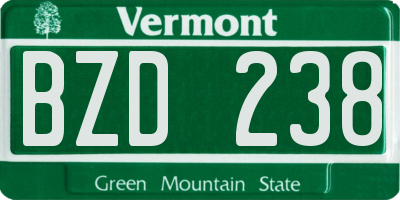VT license plate BZD238