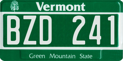 VT license plate BZD241