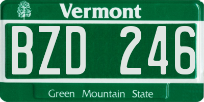 VT license plate BZD246