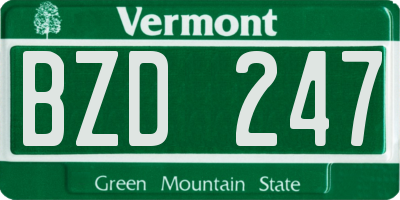 VT license plate BZD247
